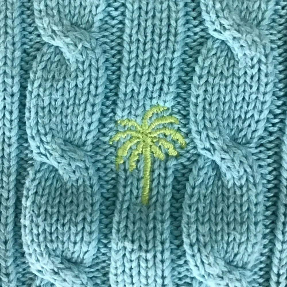 Lilly Pulitzer Cable Knit Crewneck Sweater in Aqua - Picture 4 of 9